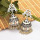 E-5764 Bohemian style colorful crystal tassel retro silver bell flower earrings women gift jewelry