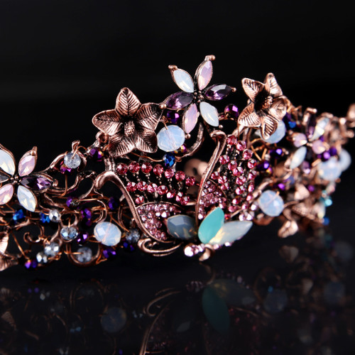 F-0761 Vintage style crystal crown earrings set wedding  bride accessories Jewelry