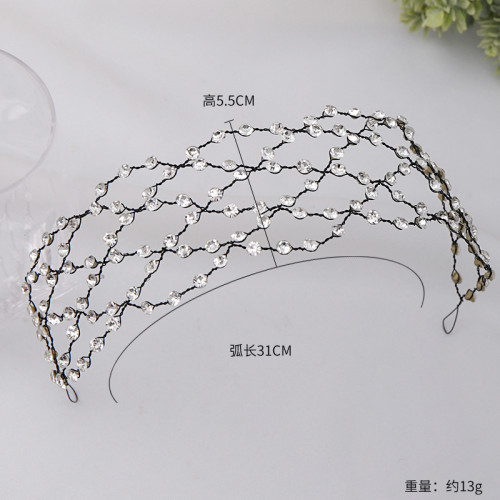 F-0762 European and American simple rhinestone mesh hair band hand-woven hair band hair accessories