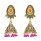 E-5765 Vintage Gold Metal Acrylic Beads Tassel Indian Jhumka Earrings for Women Festival Party Jewelry