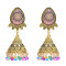 E-5765 Vintage Gold Metal Acrylic Beads Tassel Indian Jhumka Earrings for Women Festival Party Jewelry