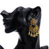 E-5766 Bohemian style glaze with diamonds golden tassels flower retro earrings female gift jewelry