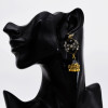 E-5774 6 Color Jhumki Gold with Crystal Enamel Beads Bell Tassel Jhumka Earrings for Women