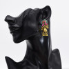 E-5778 Golden Bell Beads Tassel Color Round Crown Inlaid Crystal Vintage Earrings Female Gift Jewelry