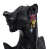 E-5778 Golden Bell Beads Tassel Color Round Crown Inlaid Crystal Vintage Earrings Female Gift Jewelry