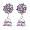 E-5779 Crystal Enamel Beads Bell Tassel Earrings for Women