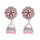 E-5787 Retro Style with Crystal Flower Colorful Acrylic Beads Bell Tassel Dangle Earrings for Women