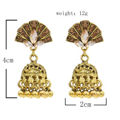 E-5788 Indian Beads Bell Tassel Drop Dangel Earrings for Women