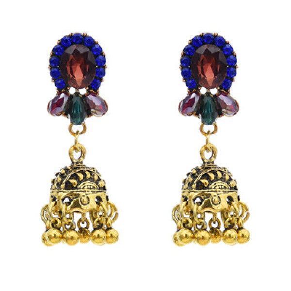 E-5789 Indian Diamond Rhinestone Drop Dangle Earring for Woman Tassel Earring