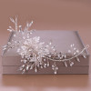 F-0763 Fashion crystal white bead hair band hand-woven leaf hair accessories bridal jewelry
