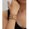 B-1028 Multi-layer gold and silver bracelet crystal bracelet lock pendant bracelet female jewelry