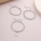 B-1028 Multi-layer gold and silver bracelet crystal bracelet lock pendant bracelet female jewelry