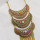 N-7368 Vintage Gold with Colorful Beaded Statement Tassel Necklaces for Women Party Jewelry