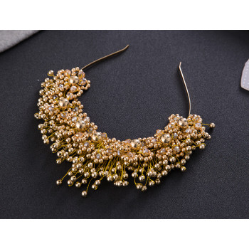 F-0766 Fashion gold silver crystal alloy bead crown hair band hair accessories bridal jewelry