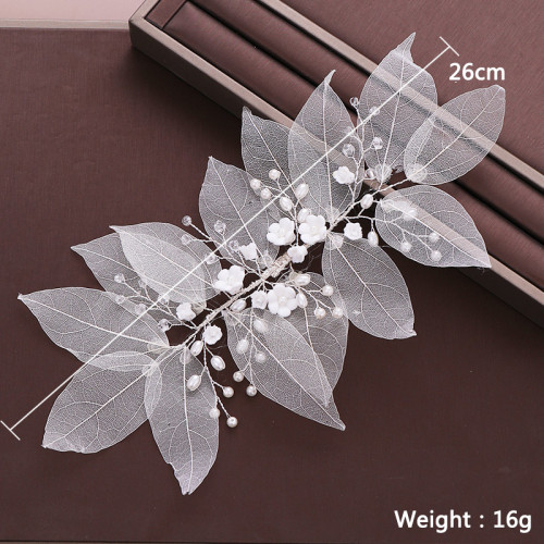 F-0765 Fashionable natural rhinestone pearl leaf shaped hair accessories ladies wedding festival Jewelry