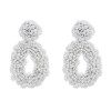 E-5793 Beaded Drop-Shaped Large Round Earrings for Woman