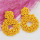 E-5793 Beaded Drop-Shaped Large Round Earrings for Woman