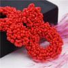E-5793 Beaded Drop-Shaped Large Round Earrings for Woman