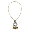 N-7370 Gypsy Antique Gold Metal Crystal Beads Mirror Birdcage Pendant Necklace Women Indian Ethnic Jewelry