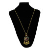 N-7370 Gypsy Antique Gold Metal Crystal Beads Mirror Birdcage Pendant Necklace Women Indian Ethnic Jewelry