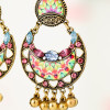 E-5795 Retro Heart-shaped with Tassel Beads Drop Dangle Earrings for Women