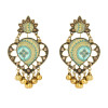 E-5795 Retro Heart-shaped with Tassel Beads Drop Dangle Earrings for Women