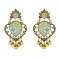 E-5795 Retro Heart-shaped with Tassel Beads Drop Dangle Earrings for Women