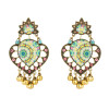 E-5795 Retro Heart-shaped with Tassel Beads Drop Dangle Earrings for Women