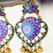 E-5795 Retro Heart-shaped with Tassel Beads Drop Dangle Earrings for Women