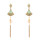 E-5796 Bohemian colored stone gold chain long tassel fan-shaped crystal earrings Gypsy gift jewelry