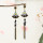 E-5796 Bohemian colored stone gold chain long tassel fan-shaped crystal earrings Gypsy gift jewelry