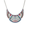 N-7372 Indian Hollow Broken Glass Stone Acrylic Beads Rhinestone Pendant Dance Necklace
