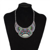 N-7372 Indian Hollow Broken Glass Stone Acrylic Beads Rhinestone Pendant Dance Necklace