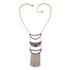 N-7373 Indian Vintage Gold Alloy Crystal Beads Mirror Pendant Necklaces for Women Bohemian Gypsy Party Jewelry