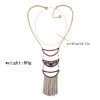 N-7373 Indian Vintage Gold Alloy Crystal Beads Mirror Pendant Necklaces for Women Bohemian Gypsy Party Jewelry