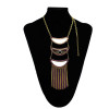 N-7373 Indian Vintage Gold Alloy Crystal Beads Mirror Pendant Necklaces for Women Bohemian Gypsy Party Jewelry