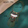 N-7374 Fashion Indian Vintage Alloy Colorful Crystal Beads Mirror Pendant Necklaces for Women Bohemian Gypsy Jewelry Accessories