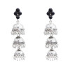 E-5803 Fashion Jhumka Earrings with Rhinestone Bells Pendant Silver Drop Dangle Earrings for Women