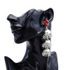 E-5803 Fashion Jhumka Earrings with Rhinestone Bells Pendant Silver Drop Dangle Earrings for Women