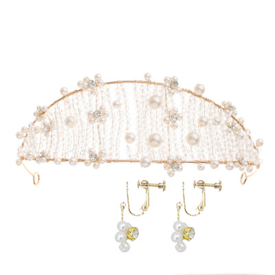 F-0768 Vintage Crystal Braided Hairband Crown Wedding Headdress Jewelry