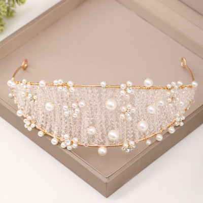 F-0768 Vintage Crystal Braided Hairband Crown Wedding Headdress Jewelry