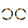 E-5809 Bohemian Hand-woven C-shaped Rice Beads Large Hoop Earrings