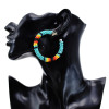 E-5809 Bohemian Hand-woven C-shaped Rice Beads Large Hoop Earrings