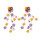 E-5810 Cute Girl Crystal Acrylic Beads Flower Drop Earrings for Women Bridal Wedding Party Jewelry Gift