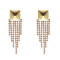 E-5811 Fashion shiny crystal tassel earrings Jewelry