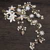 F-0769 Fashion Gold pear crystal leaf flower hair band wedding dress accessories bridal accessories