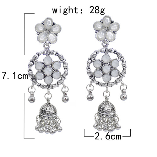 E-5816 Fashion Crystal Flowers Bells Drop Dangle Earrings for Women Jewelry