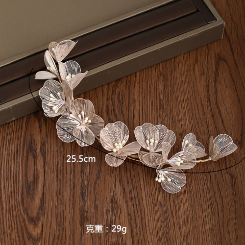 F-0770 Korean Style Women Gold Wired Flower Headbands Bridal Wedding Hair Accessories