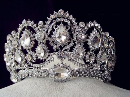 F-0771 New Arrival Baroque Big Rhinestone Crystal Beaded Bride Crown Headband Tiara Wedding Headpiece Headband