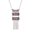 N-7376 Vintage silver color multi-crystal tassel pendant necklace for women gift jewelry